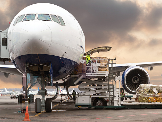 aircraft being loaded